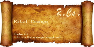 Ritzl Csenge névjegykártya